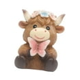 thumbnail image 4 of CoudarTitie Spring Highland Cow Statue Animal Sculpture Home Decoration Realistic Chic Resin Style D, 4 of 9
