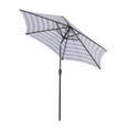 thumbnail image 3 of Parapluie de Marché de Table Extérieure de 8,6 Pi. avec Bouton Poussoir Inclinable / Manivelle, Rayures Bleues / Blanches, 3 of 5