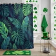 thumbnail image 5 of Shower Curtain, Tropical Plants Monstera Leaves Waterproof Shower Curtain Set with Hooks for Bathroom Showers,Stalls and Bathtubs,60x72In Watercolor Green Foliage, 5 of 9