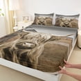 thumbnail image 3 of Homewish Countryside Highland Cattle Twin Sheet Sets,Rustic Western Farmhouse Twin Fitted Sheet,Old Barn Door Flat Sheet For Adults,Luxury Bedroom Decor,3pcs, 3 of 7
