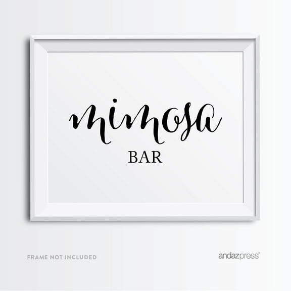 Mimosa Bar Formal Black & White Wedding Party Signs