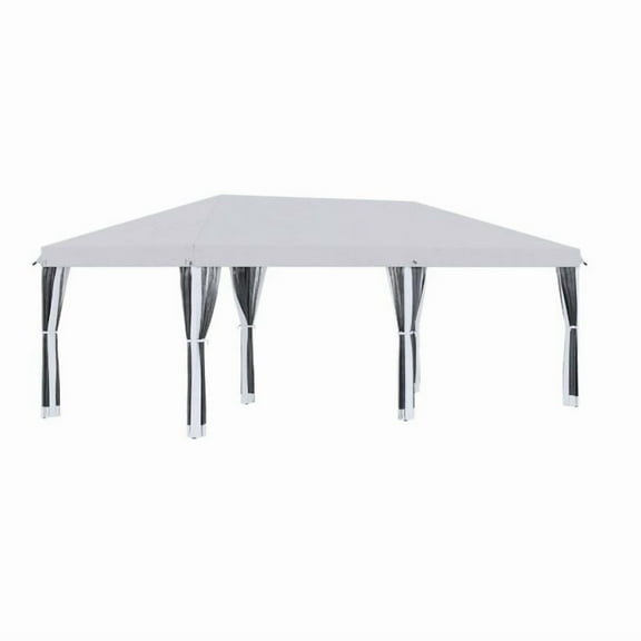 Garden Winds Custom Fit Replacement Canopy Top Cover Compatible with The Outsunny 840-012CW, 840-012V01 10' x 20' Pop Up Canopy Tent - Upgraded Performance RipLock 350 Fabric - Slate Gray