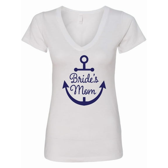 Inktastic Mother of the Bride Nautical Wedding Women's V-Neck T-Shirt