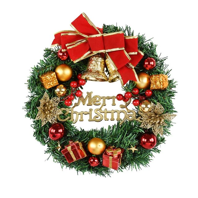 Guirnalda navideña de 30cm para puerta de Navidad, adornos colgantes, decoración de Feliz Navidad para el hogar, colgante de puerta de Año Nuevo, 2023