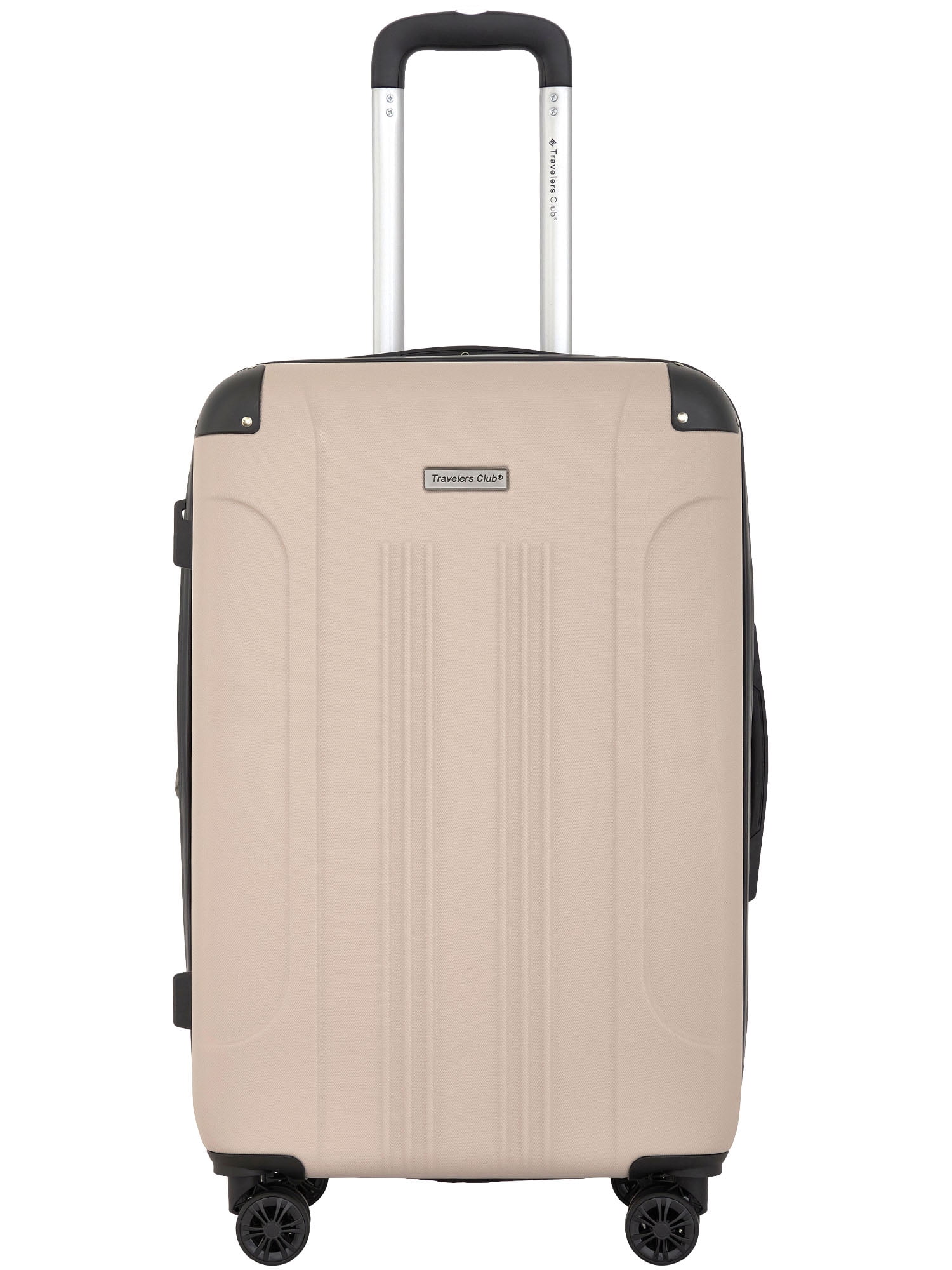 Travelers Club 3-Piece ABS Spinner Expandable Luggage Set w/ Cup Holder and USB Port -Mushroom Beige