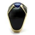 thumbnail image 4 of IP Gold(Ion Plating) Stainless Steel Ring with AAA Grade CZ in London Blue for Women London Blue Stone Color Style TK2640 Size 11, 4 of 4