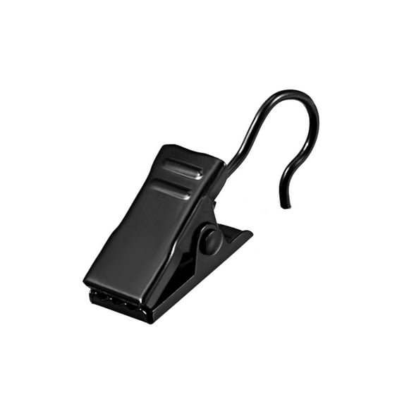 Unique Bargains Curtain Clips with Hooks Metal 18mm Clip Length for Drapery, Photos, Art Craft Display and Home Decoration Black 50 Pcs