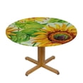 thumbnail image 3 of Nawypu Round Fitted Elastic Table Cover with Elastic Edge Summer Sunflower Print Table Cover Waterproof Wipeable Table Cloths for Round Tables, Ideal for Picnic, Patio，Multi-Size, 3 of 7