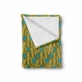 thumbnail image 2 of Yellow and Blue Soft Flannel Fleece Throw Blanket, Agriculture Theme Wheat and Cornflower Blossom Autumn Harvest, Cozy Plush for Indoor and Outdoor Use, 70" x 90", Earth Yellow and Aqua, by Ambesonne, 2 of 6
