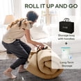 thumbnail image 3 of Zonli Japanese Floor Futon Mattress, 2.5" Cotton Folding Tatami Pad, Full 75"x54", Burro, 3 of 9