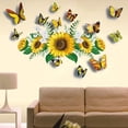 thumbnail image 3 of Pegatinas de girasol a prueba de agua, decoración de color amarillo vibrante para despegar y pegar para arreglos personalizados, arte con efecto 3D no tóxico para dormitorio, sala de estar y más (13, 3 of 8
