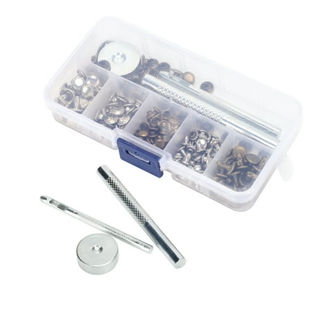 

DOACT Metal Studs Decoration 120Pcs Leather Rivets Set Double-Cap 6MM 8MM Belts For