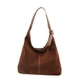 thumbnail image 2 of Bolso de mano para mujer, bolso de gamuza de gran capacidad, bolso de hombro, bolso tipo hobo para actividades al aire libre, desplazamientos, citas, Marrón rojizo, 2 of 10