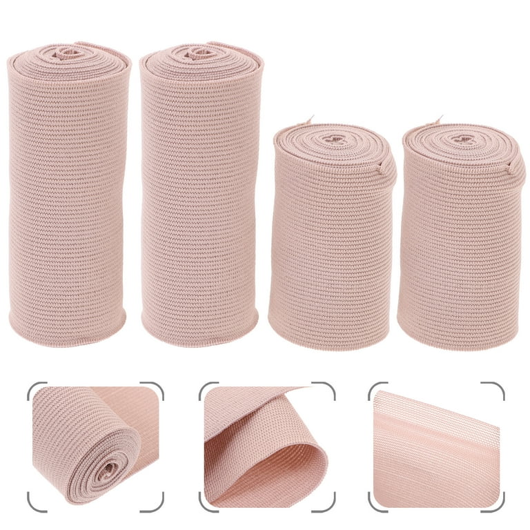 SUPVOX 4pcs Elastic Bandage Wrap Compression Roll with Extra Metal Clips  for Ankle Support Arm Leg Chest Injury