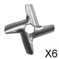 thumbnail image 1 of 6x Accesorio para picadora de carne, accesorio para picadora de carne, peso ligero, profesional, pieza de repuesto de acero inoxidable para batidoras, 6 piezas, 1 of 10