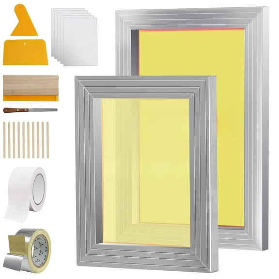 VEVOR Screen Printing Kit Silk Screen Printing Frames 8x10/10x14in 110 Mesh 2pcs