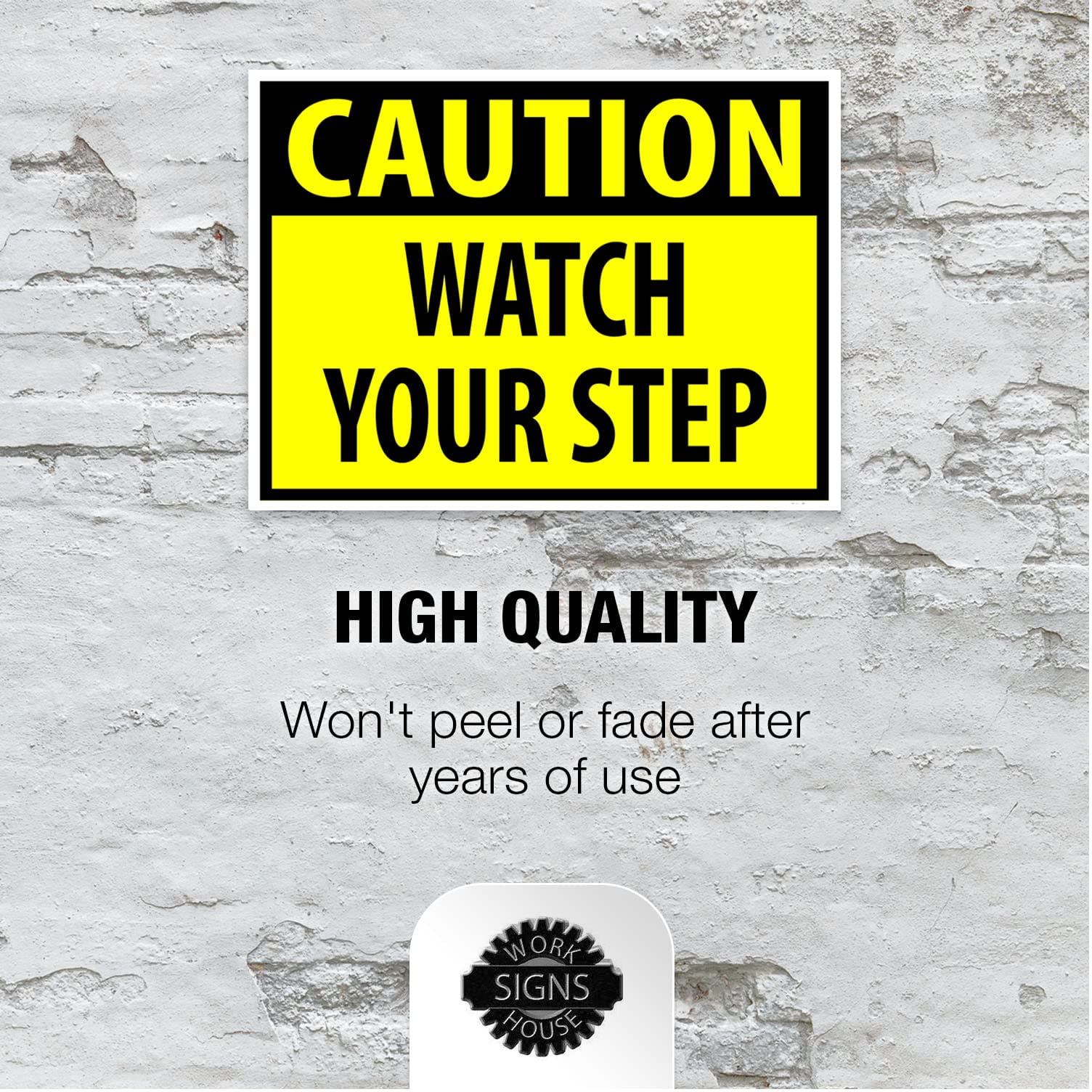 Double Sided Sign CAUTION WATCH YOUR STEP YELLOW Yard Sign ROAD SIGN with Stand