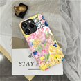 thumbnail image 6 of Case for iPhone 13 Pro Max, Shockproof TPU Bumper Drop Protection Hybrid 2-Layer Hard Cover Case for iPhone 13 Pro Max-Pink Yellow Flowers Collage, 6 of 7