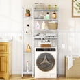 thumbnail image 3 of Biemlerfn 8-Tier Over the Toilet Rack, Bathroom Storage Organizer with Adjustable Shelves, Toilet Paper Holder & Hooks, White, 3 of 11