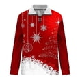 thumbnail image 4 of TFEOQRY New Men's Christmas Hoodless Pullover Sweatshirt Casual Christmas Printed Half Zip Top Sweatshirt Long Sleeve Tops Sweatshirt Red, 4 of 5