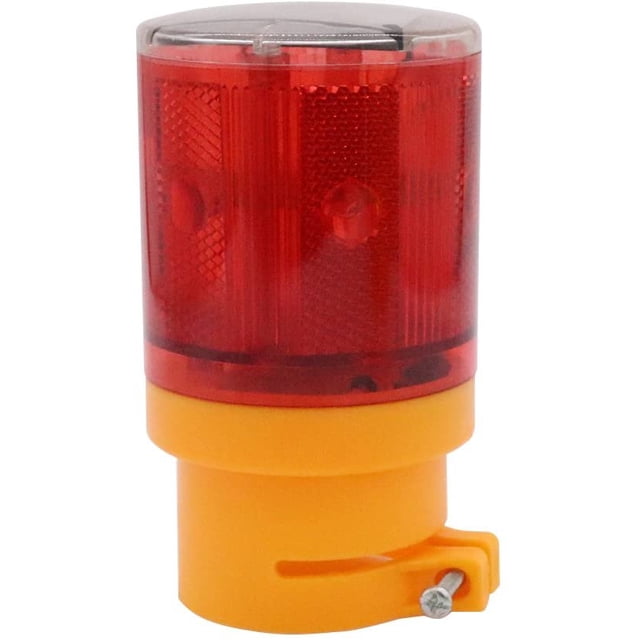 HUGFEGWE LED Solar Strobe Warning Light Flashing Construction Safety Road Barricade Traffic Automatic Vehicle Signal Beacon Lamp Waterproof Automatically Turn on (Red) CJB91-28258