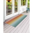 thumbnail image 2 of Bohemian Gradient Green Front Door Mat Modern Minimalist Orange Yellow Ocean Beach Welcome Doormat Indoor Outdoor Entrance Floor Mat Non-Slip Washable Runner Rug for Front Porch Decor 16x47 Inch, 2 of 6