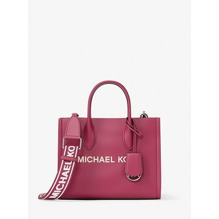 Michael Kors Mirella Small Pebbled Leather Convertible Crossbody Bag Raspberry