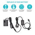 thumbnail image 3 of Irfora Cable PD USB tipo C a DR-E6 batería simulada DC acoplador LP-E6N reemplazo para Canon EOS 60D 70D 80D 5DS R 5D Mark IV III 5D4 5D3 5D2 II Irfora Batería ficticia, 3 of 7