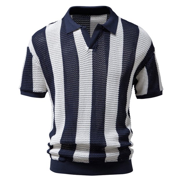 Birdeem Chemise à Manches Courtes pour Hommes Mode Décontractée avec Franges et Col Ajouré