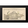 thumbnail image 2 of Buache 24x15 Black Modern Framed Museum Art Print Titled - Arctic Ocean Coast Russia - Buache 1874, 2 of 5