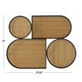 thumbnail image 3 of DecMode Brown Bamboo Shapes Geometric Wall Decor with Slatted Wood Design, 3 of 7