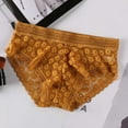 thumbnail image 2 of Rohuuque Women's Black Lace Panties Sheer Lace Panties Mesh Cut Out Breathable Cotton Elastic Birefs Low Rise Underwear Yellow, 2 of 4