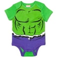 thumbnail image 3 of Marvel Avengers Hulk Newborn Baby Boys Bodysuit Pants and Hat 3 Piece Outfit Set Newborn to Infant, 3 of 5