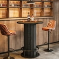 thumbnail image 3 of Tribesigns 39.4” H Round Wood Bistro Pub Table for Dining and Cocktails, with Metal Ring Footrest, Ideal for Small Spaces, Black, 3 of 10