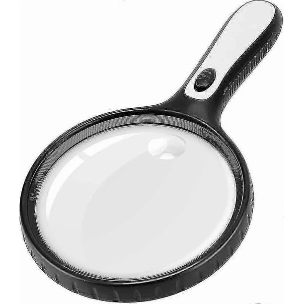 Magnifying Glass With Light For Reading,3x 6x Large Handheld Illumination Magnification Magnifier Glass Lens With 4 Led Lights For Low Vision,senior,h