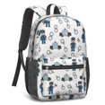 thumbnail image 2 of Police and Officer White Pattern 17" Waterproof Oxford School Backpacks for Teens, S-Shape Padded Straps, for School, Travel, Hiking, Camping, 2 of 5