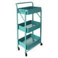 thumbnail image 1 of Alexent Chariot Utilitaire de Rangement Moderne à 3 Niveaux en Métal Pliable Bleu, 1 of 12