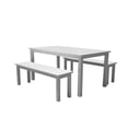 thumbnail image 2 of Benjara Felix 3 Piece Modern Dining Set, Crisp White Acacia Wood Frame, 6 Seater, 2 of 5