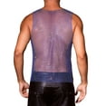 thumbnail image 3 of INSPIRE CHIC Rhinestones Sparkly Tank Top for Men's Shiny Mesh Sleeveless Tee Shirt Rave Sheer Metallic Vest M Blue, 3 of 6