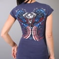 thumbnail image 6 of Hot Leathers GLD1297 'Live,Love, Ride' Ladies Angel Wings Navy Blue  T-Shirt Small, 6 of 6