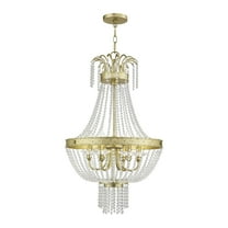 51856-28 Livex Lighting Valentina - 6 Light Pendant in French Country Style - 18.25 Inches wide by 32 Inches high-Winter Gold Finish -Traditional