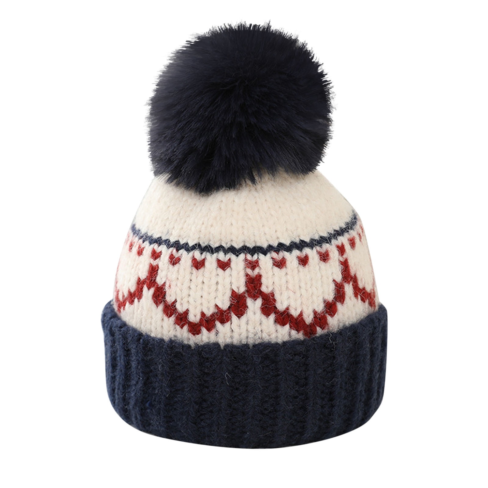 Wancir Kids Winter Beanie Hat, Children’s Warm Knitted Fleece Lined Woollen Ski Pompom Hat for Boys & Girls 3-9 Years