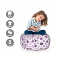 thumbnail image 2 of Natural Storage Toy Bag Chair, Floral Theme Large and Little Blossoms Images on Plain Background Botanical Art, Stuffed Animal Organizer Washable Bag, Small Size, Multicolor, by Ambesonne, 2 of 3