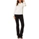 thumbnail image 2 of Blusa elegante de manga larga con cuello en V y lazo para oficina de mujeres INSPIRE CHIC S blanca, 2 of 6