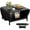 Black, variant on Folding Coffee Tables for Living Room 2-Tier Extended Coffee Table with Storage Vintage Farmhouse Center Table for Large or Small Spaces, Foldable