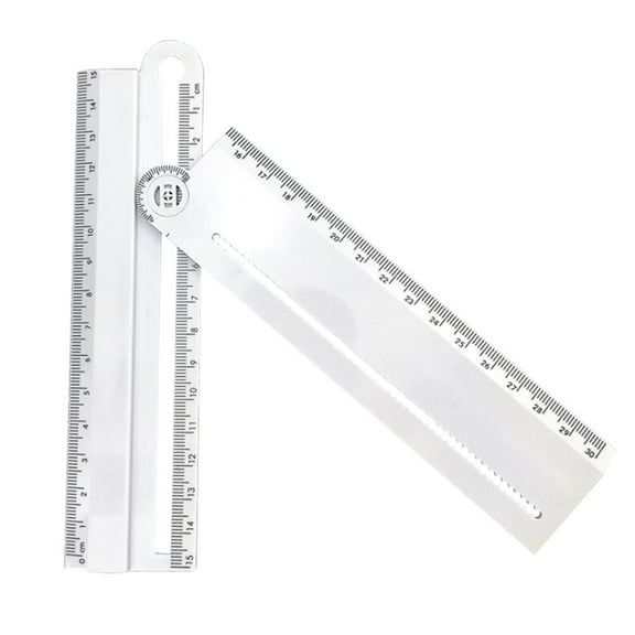 Pungan Angle Ruler 1Pc Measuring Tool Multifunctional Angle Ruler Rotatable Arc Tool Line Size Thickness Measurement for Home School,6.69"X2.36"X0.2"