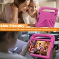 thumbnail image 6 of ELEHOLD for Lenovo Tab K9/Tab One 8.7 2025(TB305FU) Rugged Case Kids Friendly EVA Full Body Protective Handle Grip Kickstand Function Shockproof Kids Case,Rose, 6 of 6