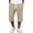 Khaki_001, variant on Men's Short Pants Waffle Knit 3/4 Length Capris Drawstring Stretch Wasit Pants 2026 Summer Wide-Leg Gym Athletic Sweatpants Black M