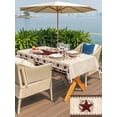 thumbnail image 4 of Outdoor Tablecloth with Umbrella Hole and Zipper, Texas Star Vintage Rectangle Table Cloth 54x80 Inch Waterproof Tablecloth, Red Berry Retro Art Farmhouse Picnic Table Cover for Patio Camping, 4 of 7