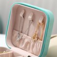 thumbnail image 2 of Small Travel Jewelry Case, Mini Jewelry Organizer with Mirror Portable Display Storage Jewelry Box for Earrings, Rings, Necklaces, Bracelet, Valentine's Day Gift for Girls, 2 of 4